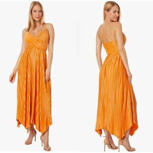 En Saison Illianna Maxi Long Dress High Low Asymmetrical Orange NEW Size S